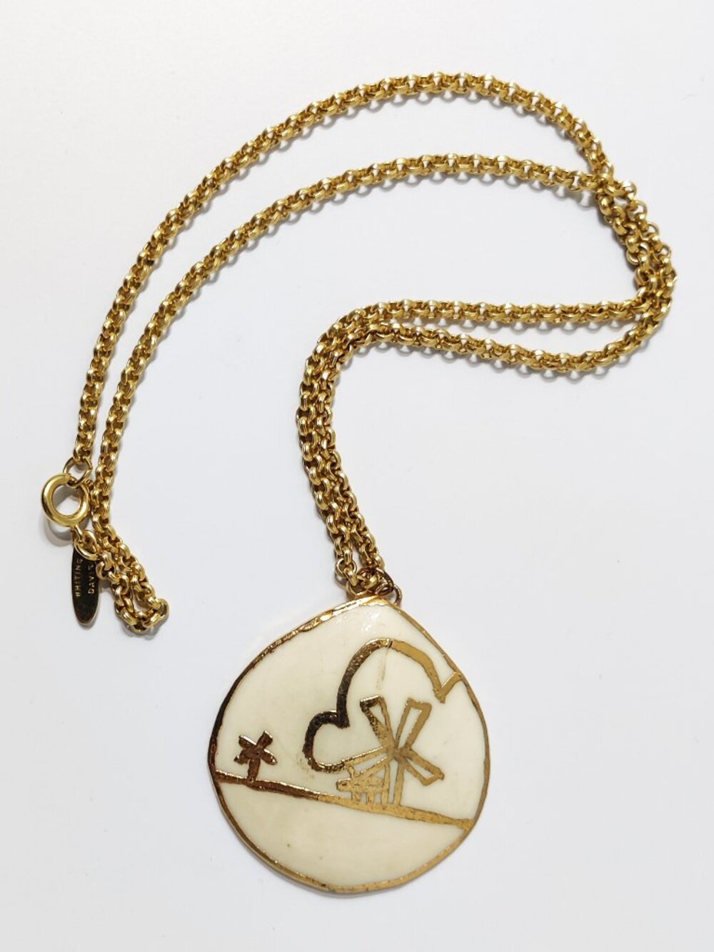 Vintage Whiting & Davis Shell Pendant Necklace